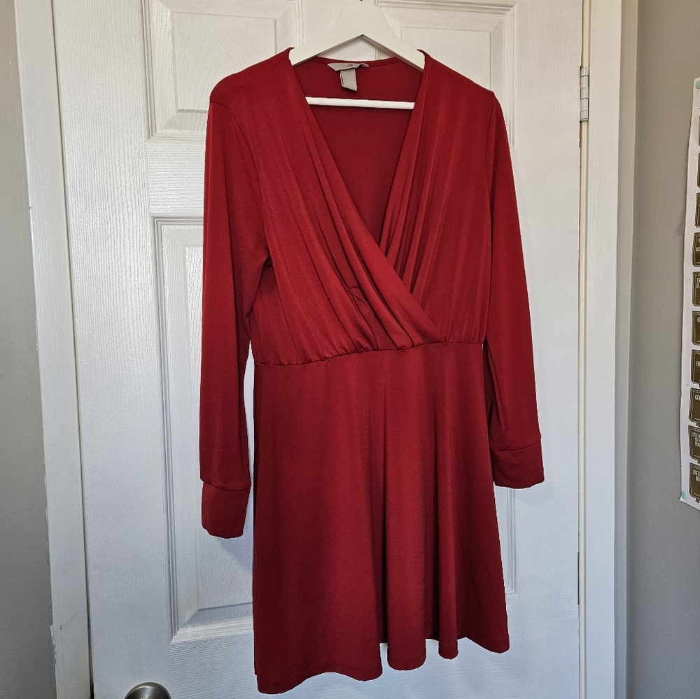 Red wrap dress